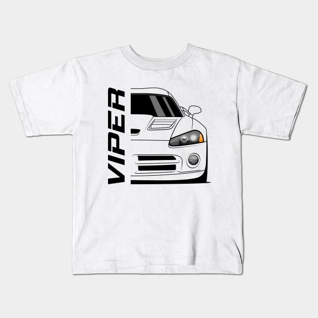 Front Viper Muscle V10 Kids T-Shirt by GoldenTuners